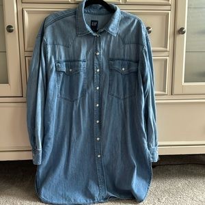LONG GaP Denim Snap up shirt
